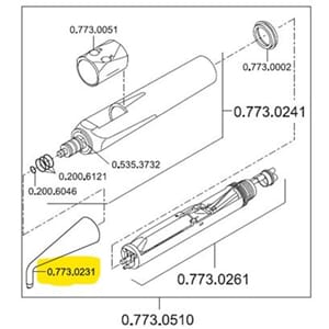 Kavo tupp til Kavo 3-veis sprøyte (0.773.0231)