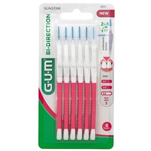 GUM Bi-Direction mellomromsbørste 6 Stk, Ø 1.2mm Rosa