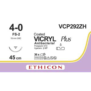 Ethicon Sutur Vicryl Plus 4-0 45 cm FS-2 VCP292ZH 36 stk