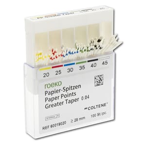 Roeko Paper Points skyveboks 100stk Greater Taper .04 20-45