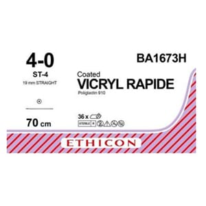 Ethicon Sutur Vicryl Rapid 4-0 70 cm ST-4 BA1673H 36 stk
