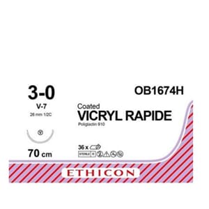 Ethicon Vicryl Rapid Ufarget 3-0,V-7 OB1674H 36 stk