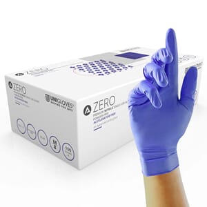 Unigloves Nitril hanske ZERO blå Small 100 Stk