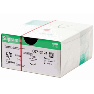 Supramid sort DS16 5/0 45cm 3Dtz