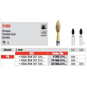 Diacut MLT FV 368 Diamant Knopp FG Rød 020 5 stk
