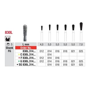 Edenta Diamant Pære FG G 830L 025 5 stk