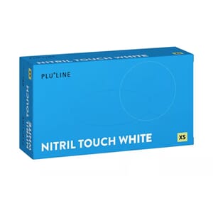 Pluline Nitril Touch hanske hvit XS 100 stk