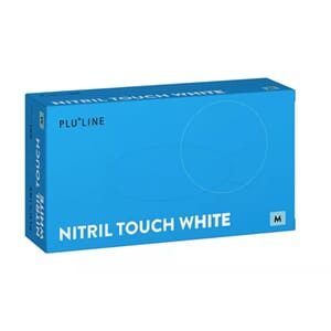 Pluline Nitril Touch hanske hvit M 100 stk