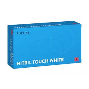 Pluline Nitril Touch hanske hvit L 100 stk