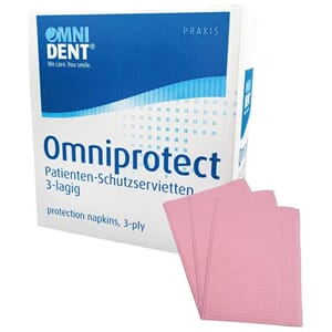 Plastbelagt pasientserviett 33x44cm 500stk Omniprotect Rosa