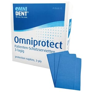 Plastbelagt pasientserviett 33x44cm 500stk Omniprotect Blå