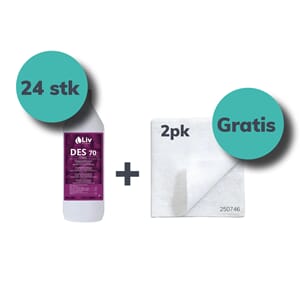 Liv Des70 overflatedesinfeksjon 75% 24flasker+400spritkluter