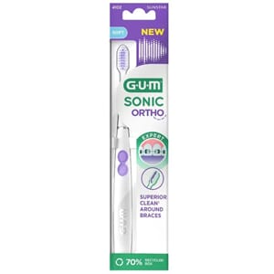 Gum Sonic Ortho Batteritannbørste Hvit