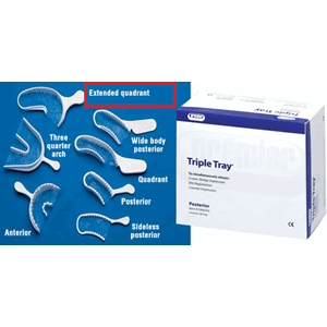 Triple Tray sambittskje forlenget kvadrant 35 stk