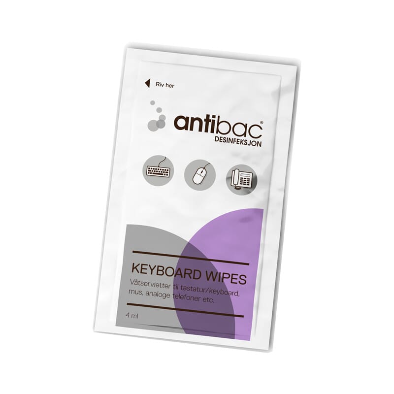 Antibac Keyboard Wipes 80 stk DENTALSPAR AS