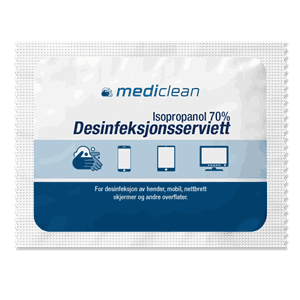 MediClean Desinfeksjonsservietter 12 x 19 cm 70% 100 stk