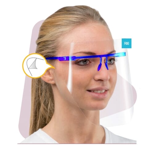Visir blå ramme inkl. 6 stk skjermer - DENTALSPAR AS