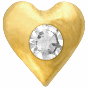 Twizzler tannsmykke Hjerte med Diamant Gult gull 22 kt 1 stk