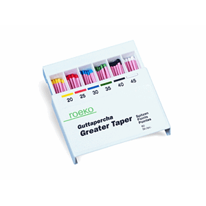 Guttapercha Greater Taper 0,04, nr. 45, 60 stk.