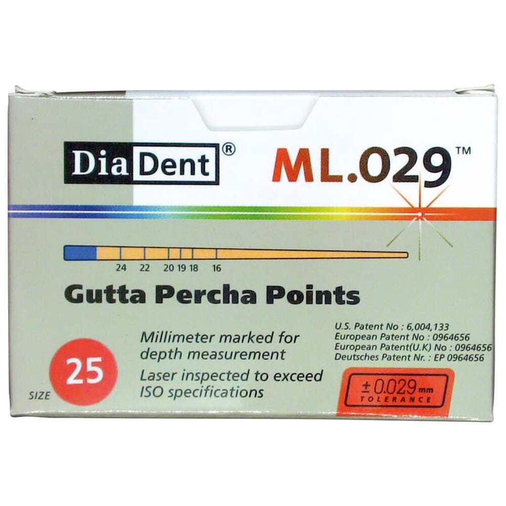 Cônes De Gutta-percha DiaDent ML.029 Taille M – Marquage Laser, Pour Endodontie