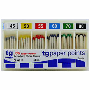 tg Paperpoints 60 stk Taper.04 45-80 Assortert