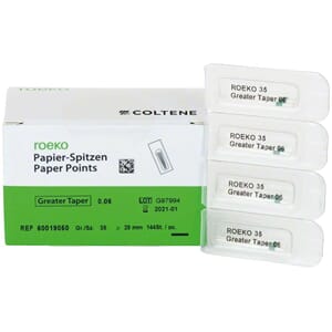 Roeko Paper Points cellpack112stk Greater Taper .06 35 Grønn