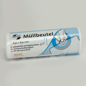 Avfallsposer tynn hvit 8 my 63x85 cm 60-80 L rull 40 stk