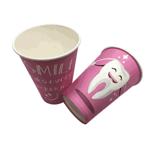 Drikkebeger Tann papp 180 ml 100 stk Rosa