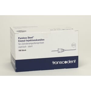 Transcodent injeksjonskanyle G25 lang 0,5x37mm rød 100 stk