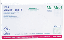 MaiMed-grip Latex hanske pdrf naturhvit 100 stk M