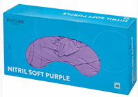 Soft Nitril hanske Violett pudfri Plul. L 100 stk Lilla