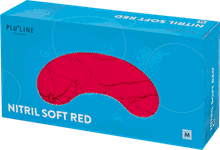 Soft Nitril hanske Red pudderfri Plul. S 100 stk Rød