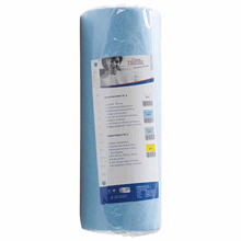 Plastbelagt pasientserviett lys blå rull 45x32 cm  250 stk