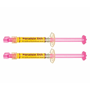 Porcelain Etch etsegel for porselen gul 9,5 %  2 x 1,2 ml