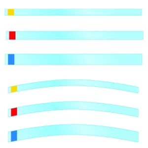 Transparent Strips rett 100x6 mm, gul, 100 stk