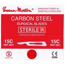 Skalpellblader nr. 15C  steril Carbon Swann Morton 100 stk.