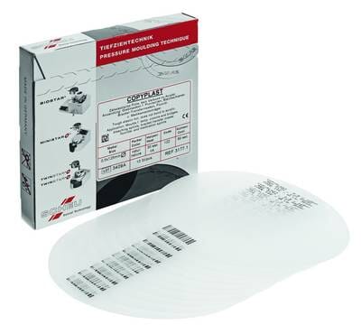 Copyplast Copyplast plater til blekeskinner 0,5 mm 125x125 mm 10 stk - DENTALSPAR AS