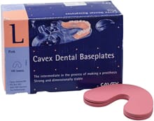 Cavex Dental Baseplates basisplater UK rosa 1,4 mm 100 stk