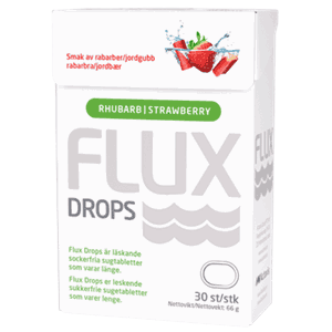 Flux Drops Jordbær/Rabarbra 30 stk