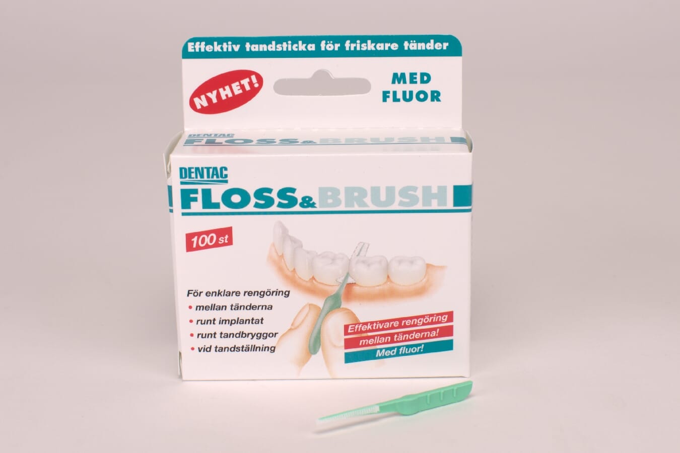 Dentac Floss & Brush tannstikkere 100 stk DENTALSPAR AS