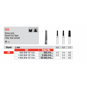 Diamantbor G 855 FG 5 stk 014 Grønn