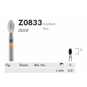 Diamant FG Z833 023 blå for zirkonia 5 stk