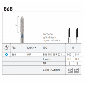 Diamant HP 868G 5 stk 014 Blå