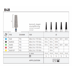 Diaman kjegle 848 FG 5 stk 018 Svart