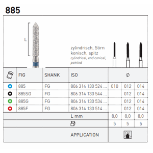 Diamant 5 stk FG 885 Blå 012