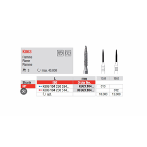 K Diamant flamme HP K863 010 3 stk Edenta