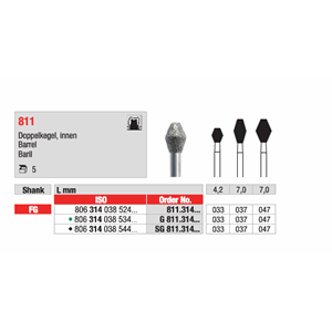 Diamant dobbel kjegle FG 811 037 G Grønn 5 stk