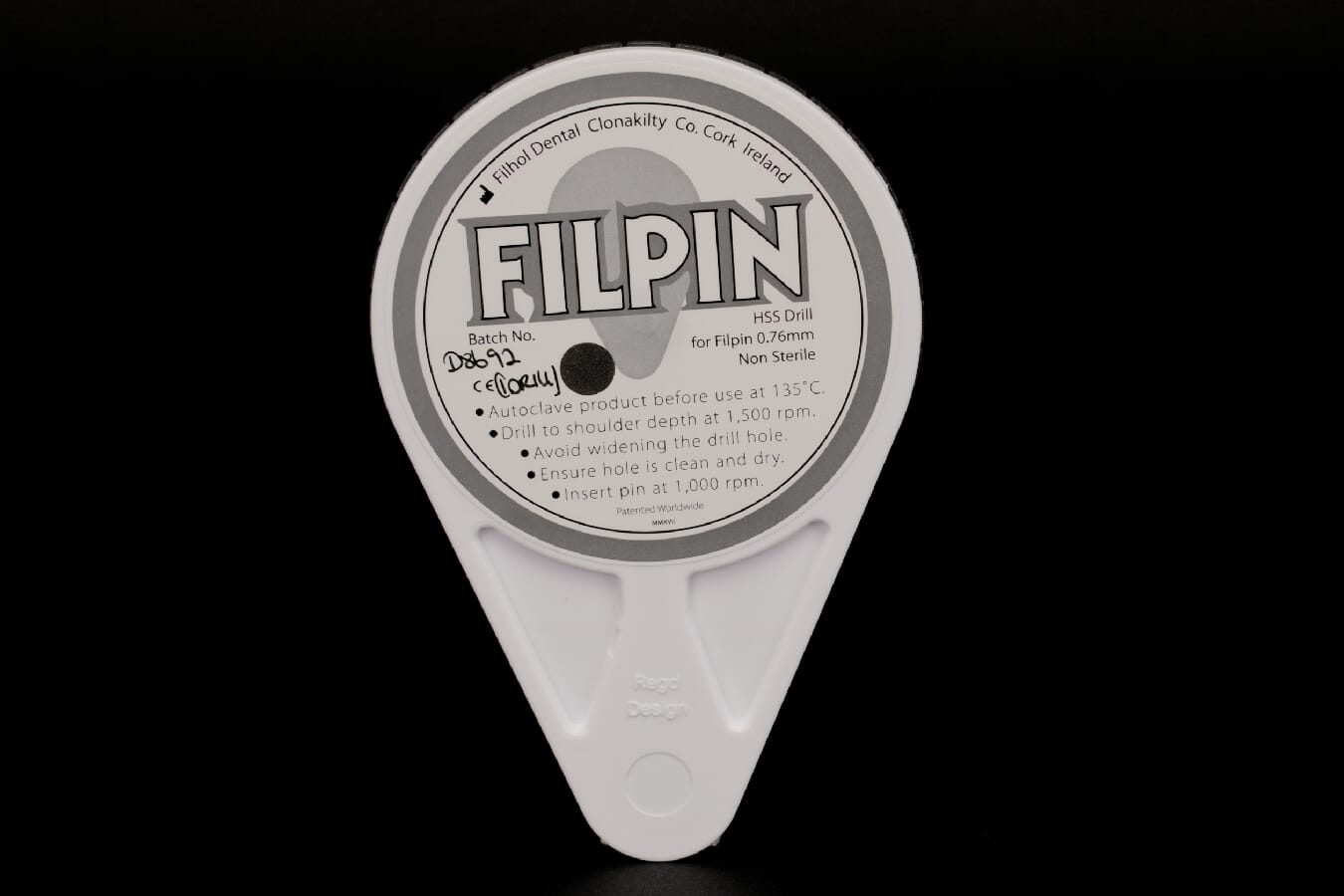 Filpin for bor 0,76 mm til svarte stifter DENTALSPAR AS