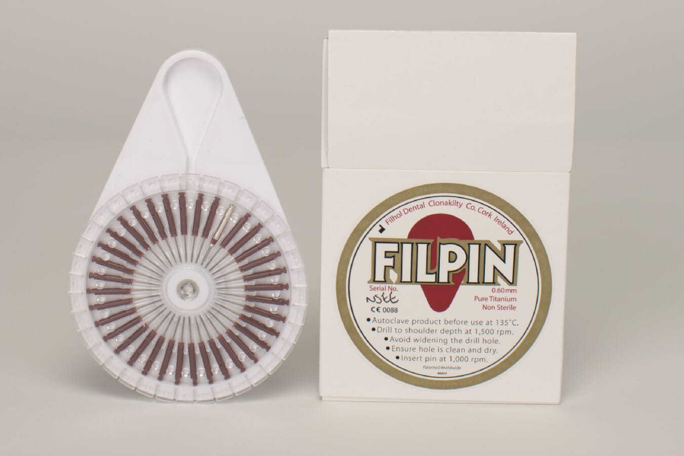 Filpin Nova Titan stifter 0,60 mm Rød 35 stifter + 1 bor DENTALSPAR AS