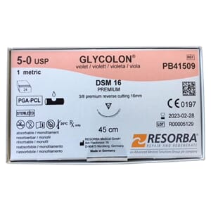 Glycolon sutur lilla 5/0 DSM16 45 cm 24 stk